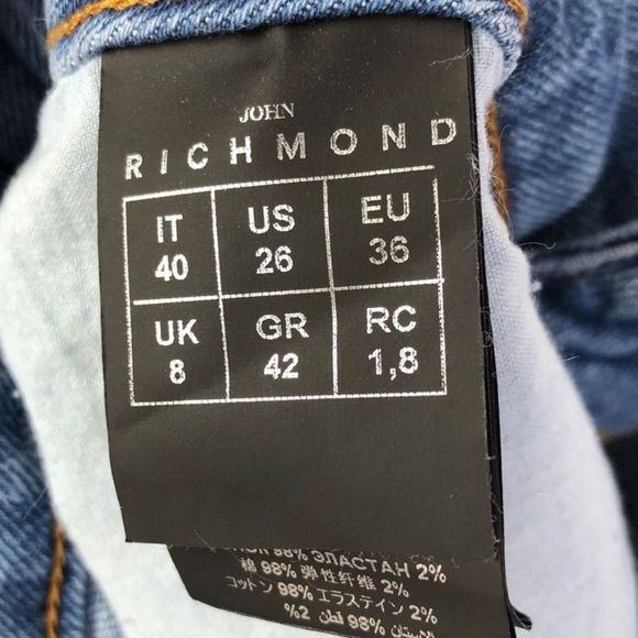 John Richmond x Playboy | Printed Fray High Rise Denim Shorts NWT - Picture 11 of 12